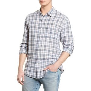 Rails NWT Connor Plaid Linen Blend Button Up LS Stone Pink White Size Large